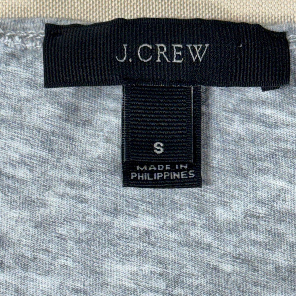 J. Crew Women's Heather Gray Lace Up Side Tie Cotton T-Shirt Size S Short Sleeve - Picture 2 of 11